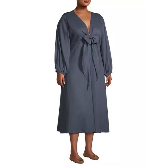 NWT | Harshman Novella Dress Dark Indigo - Size 2X Retail $322 - Picture 1 of 5